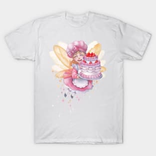 Whimsical Confectionery Fairy Watercolor Illustration T-Shirt